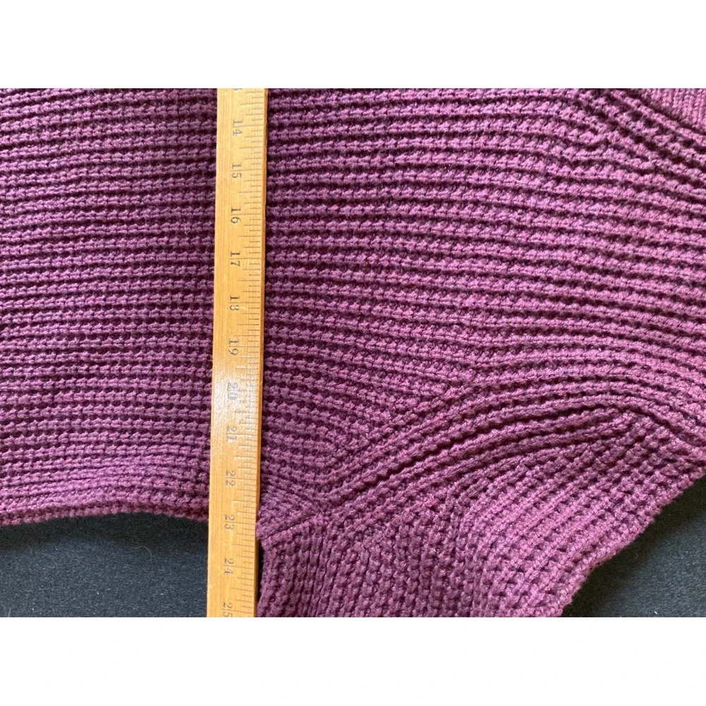 Banana Republic Mens XL Plum Waffle Knit Shawl Collar‎ Button Sweater Wool Mix